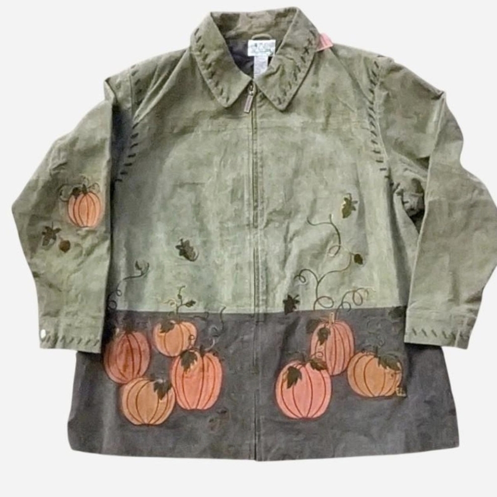 Quacker Factory Green Pumpkin Raincoat